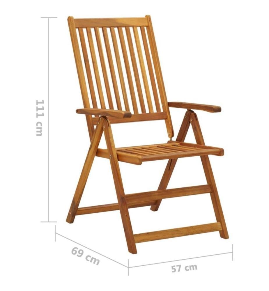 Chaises pliables de jardin 8 pcs Bois d'acacia solide