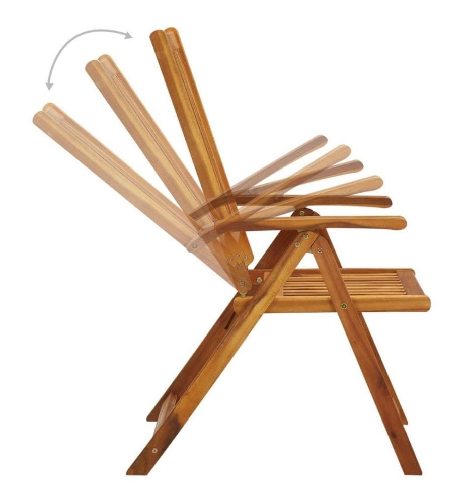 Chaises pliables de jardin avec coussins 8 pcs Bois d'acacia