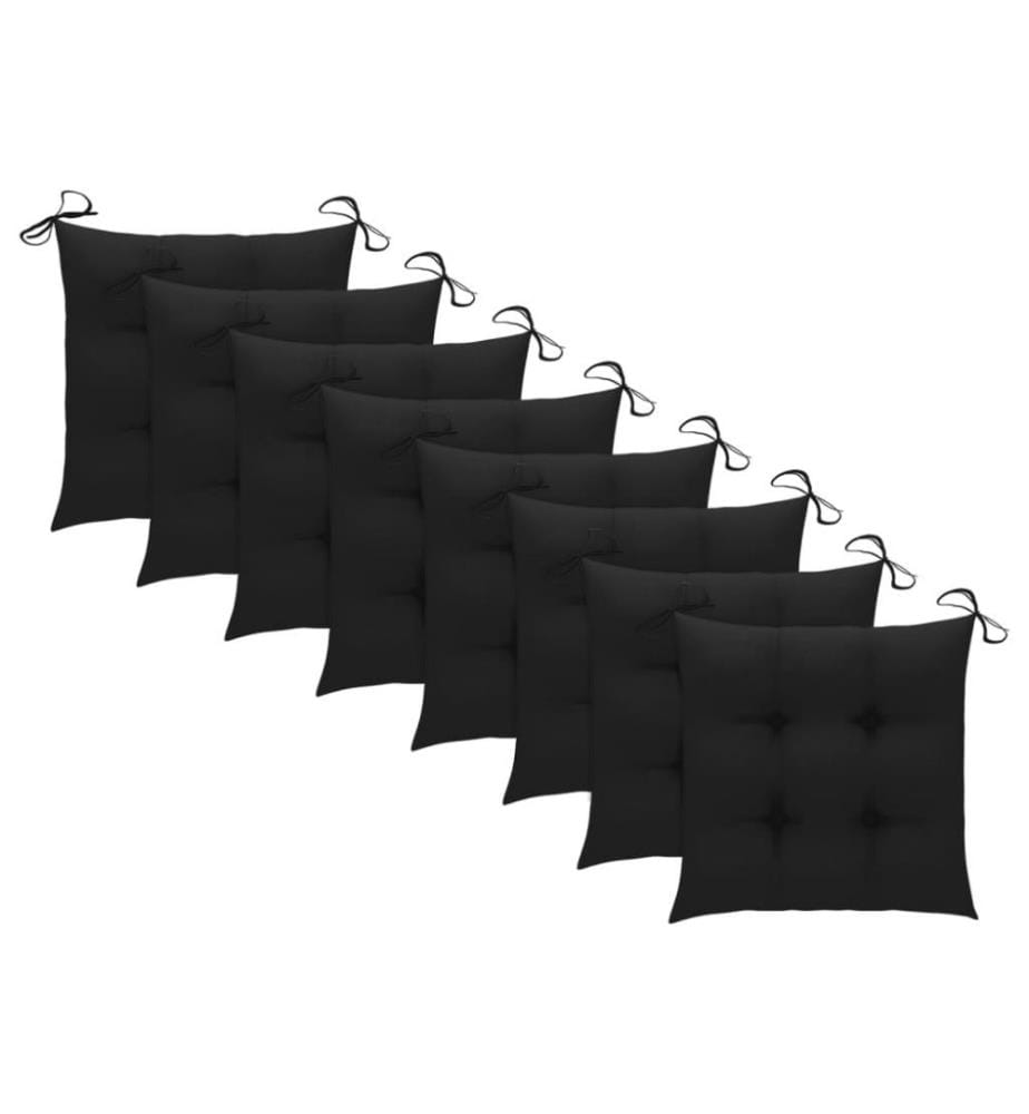 Chaises à dîner d'extérieur 8 pcs avec coussins Acacia massif