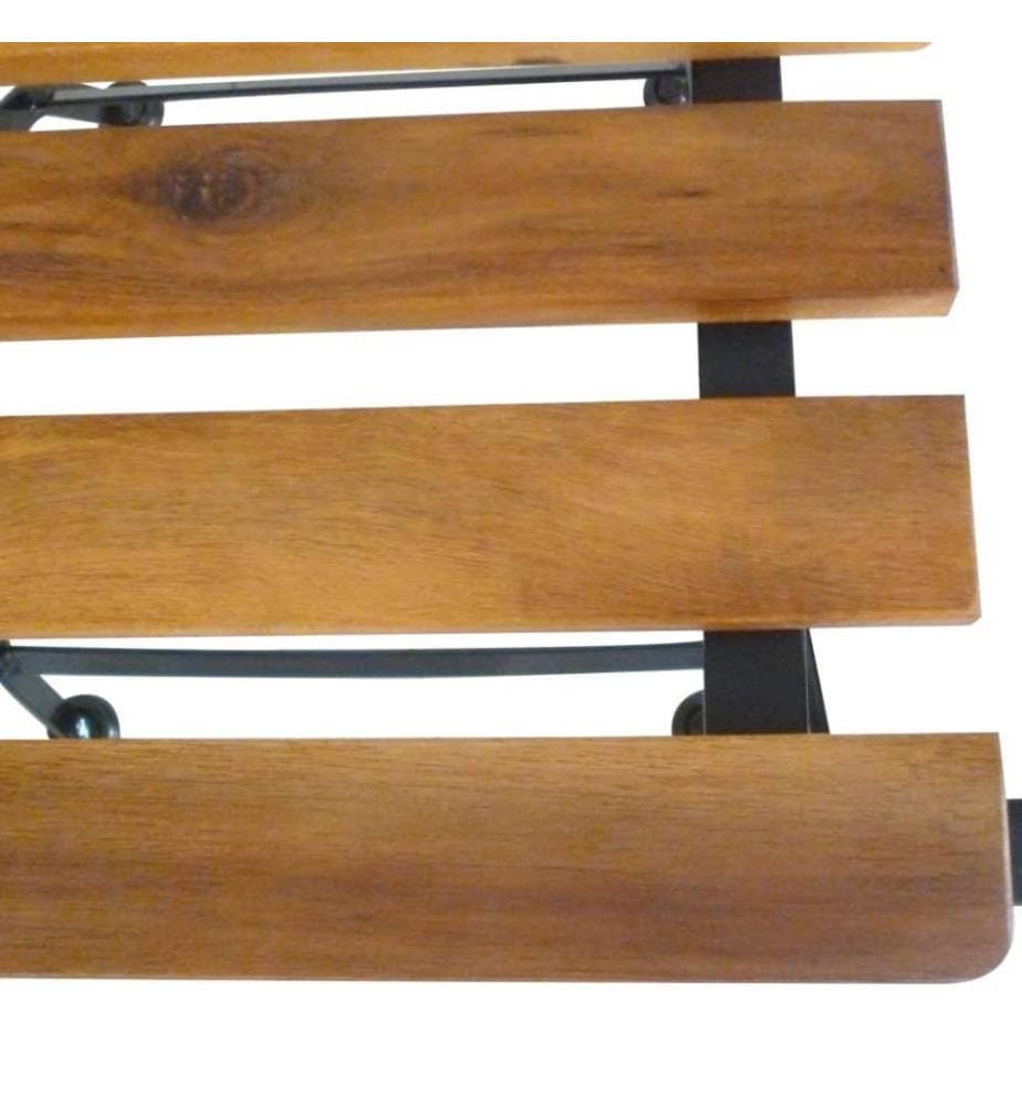 Chaises pliables de jardin 2 pcs Acier et bois d'acacia solide