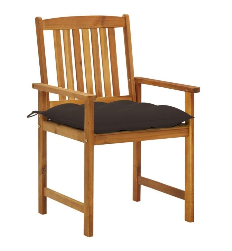 Chaises de jardin avec coussins 2 pcs Bois d'acacia massif