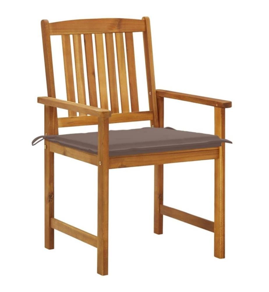 Chaises de jardin avec coussins 6 pcs Bois d'acacia massif