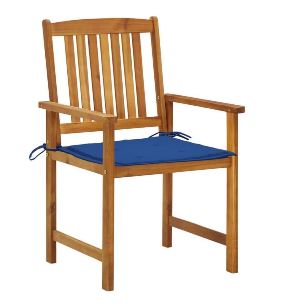 Chaises de jardin avec coussins 4 pcs Bois d'acacia massif