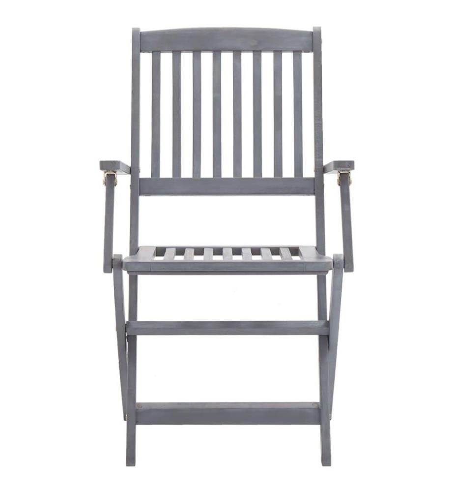 Chaises pliables d'extérieur 4 pcs avec coussins Bois d'acacia