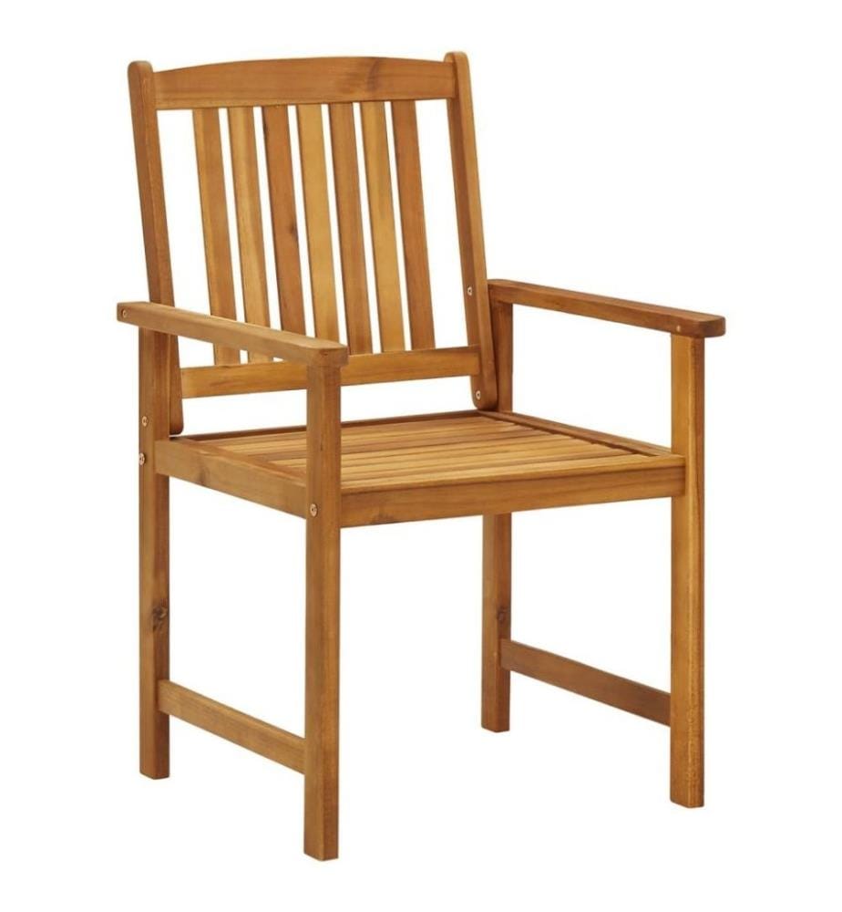 Chaises de jardin avec coussins 6 pcs Bois d'acacia massif