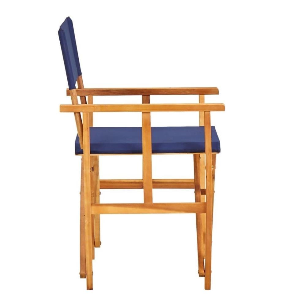 Chaise de metteur en scène Bois massif d'acacia Bleu