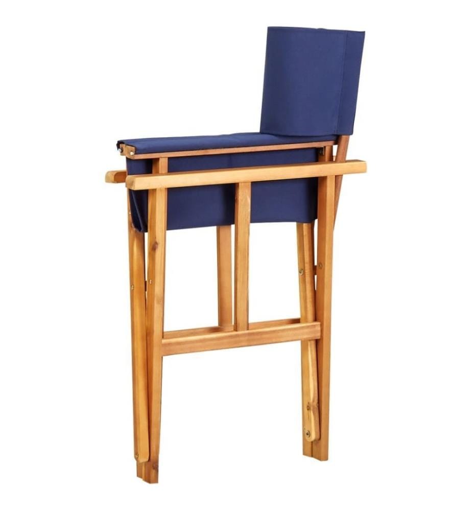 Chaise de metteur en scène Bois massif d'acacia Bleu