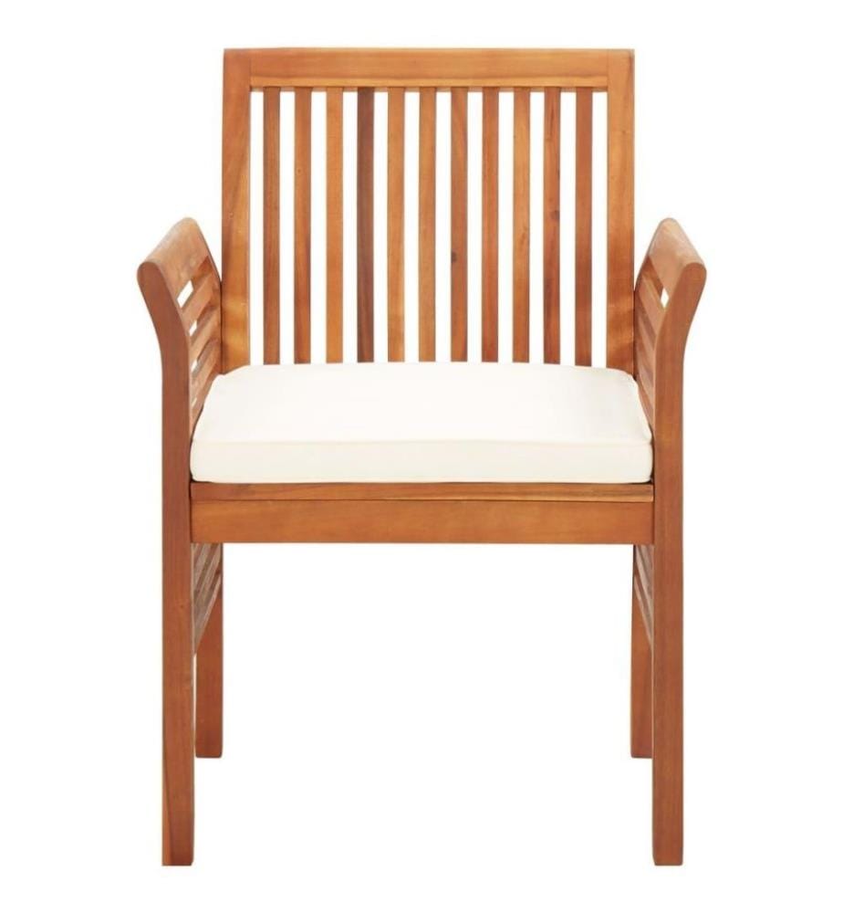Chaises à dîner de jardin et coussins 2pcs Bois d'acacia massif