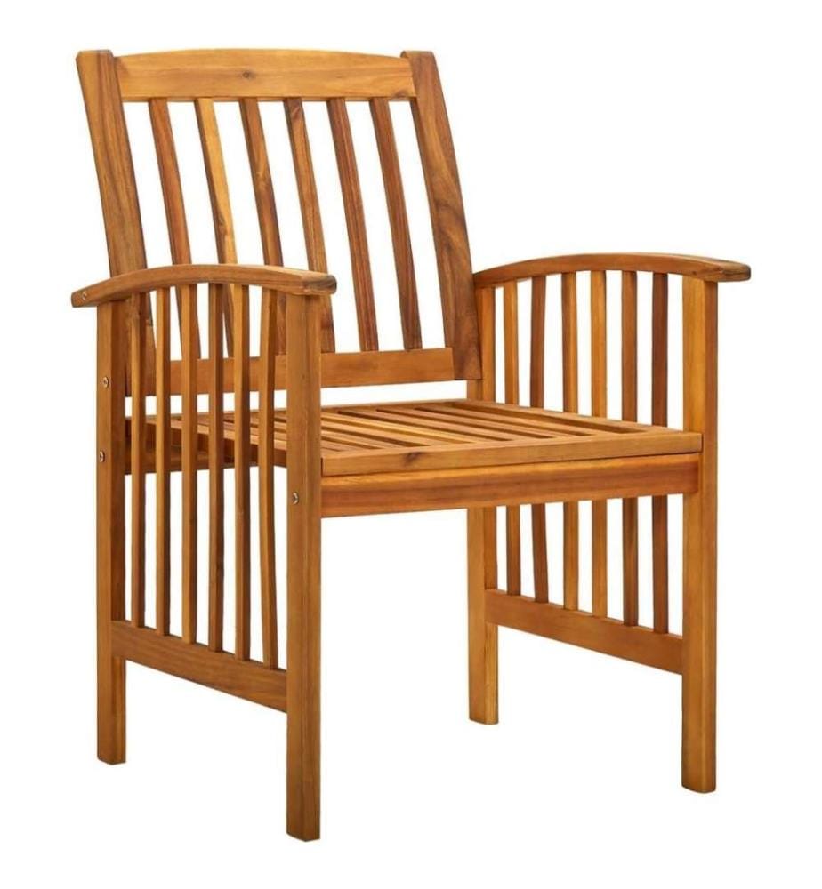 Chaises à dîner de jardin 3pcs et coussins Bois d'acacia massif