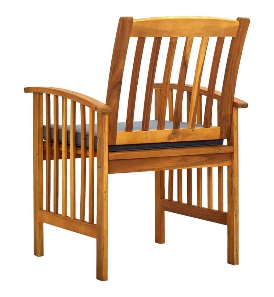 Chaises à dîner de jardin 3pcs et coussins Bois d'acacia massif