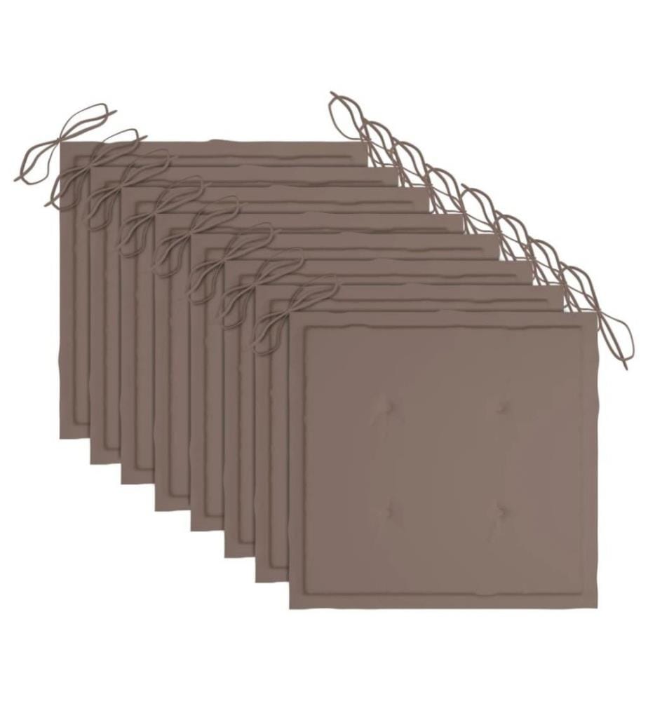 Chaises pliables d'extérieur 8 pcs avec coussins Bois d'acacia