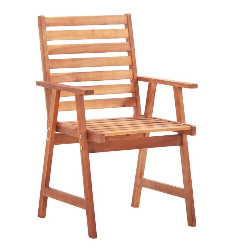 Chaises à dîner d'extérieur 2 pcs avec coussins Acacia massif