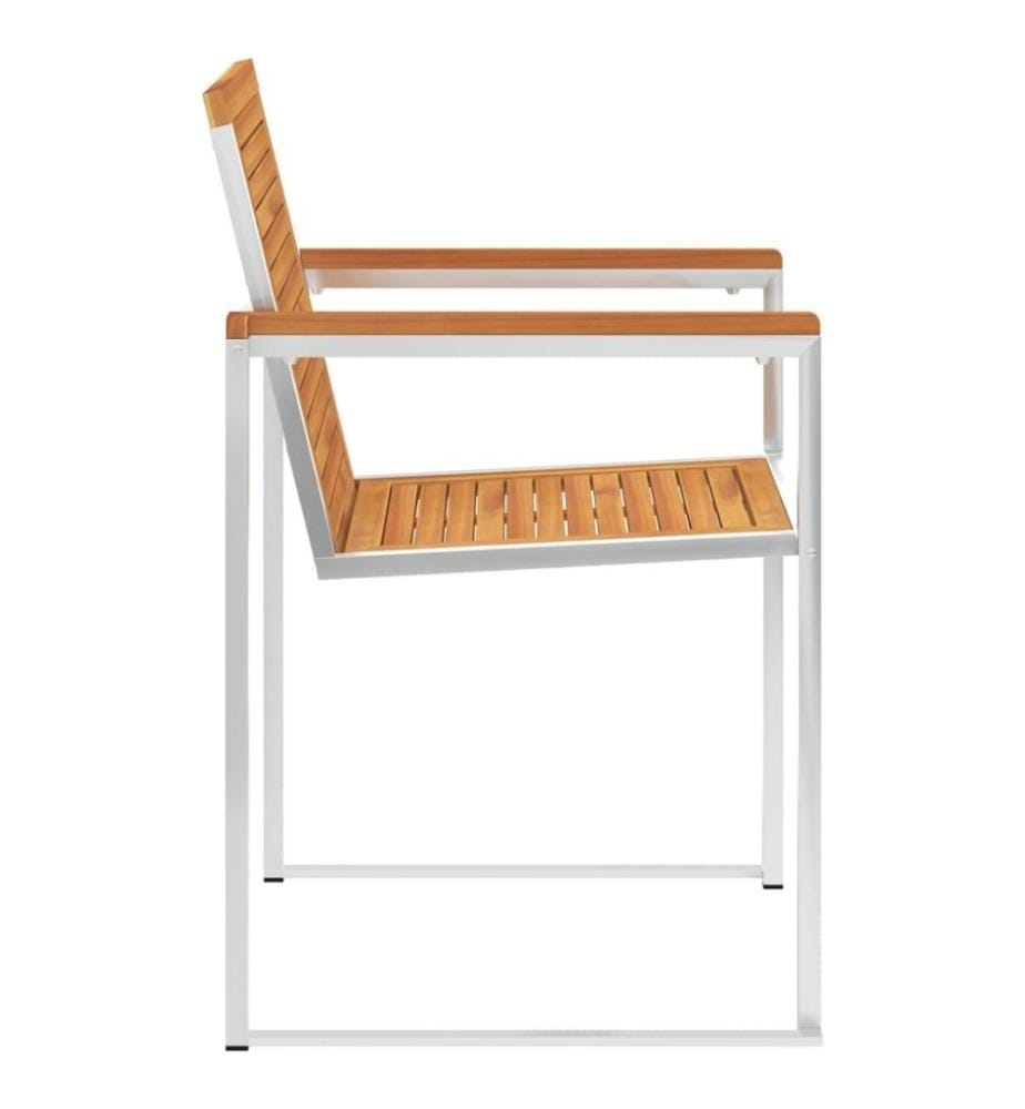 Chaises de jardin 6pcs Bois d'acacia solide et acier inoxydable