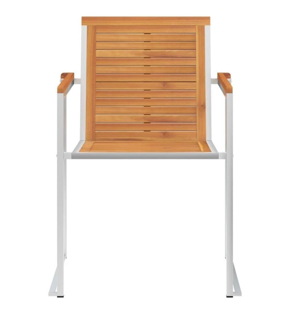 Chaises de jardin avec coussins 2 pcs Acacia solide et acier