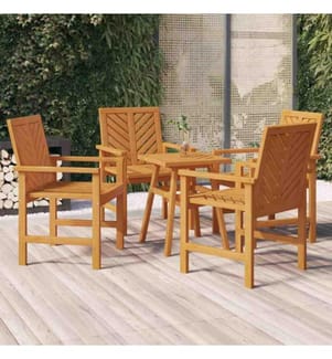 Garten-Essstühle 4 Stk. Massivholz Akazie