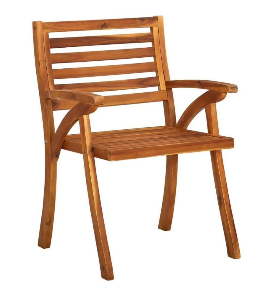 Chaises à dîner de jardin avec coussins 3 pcs Acacia massif