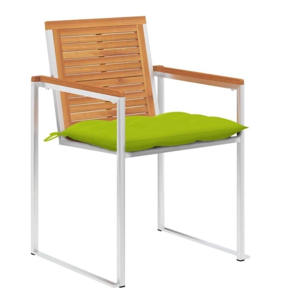 Chaises de jardin 8 pcs avec coussins Bois d'acacia solide