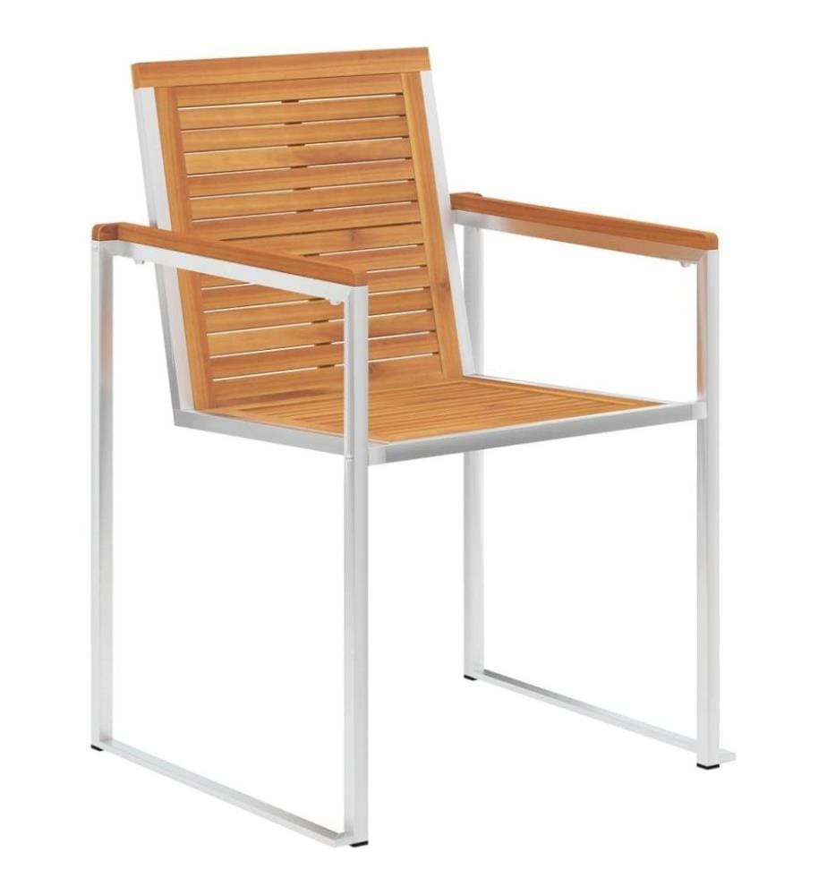Chaises de jardin 4 pcs avec coussins Bois d'acacia massif