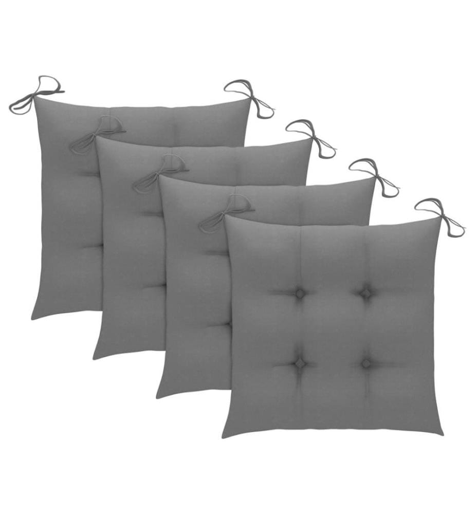 Chaises de jardin 4 pcs avec coussins Bois d'acacia massif