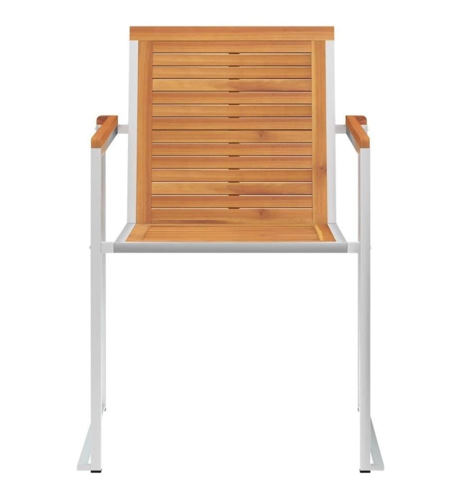 Chaises de jardin 4 pcs avec coussins Bois d'acacia massif