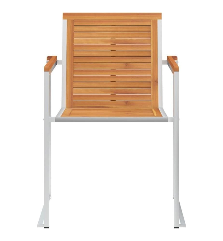 Chaises de jardin avec coussins 2 pcs Acacia solide et acier