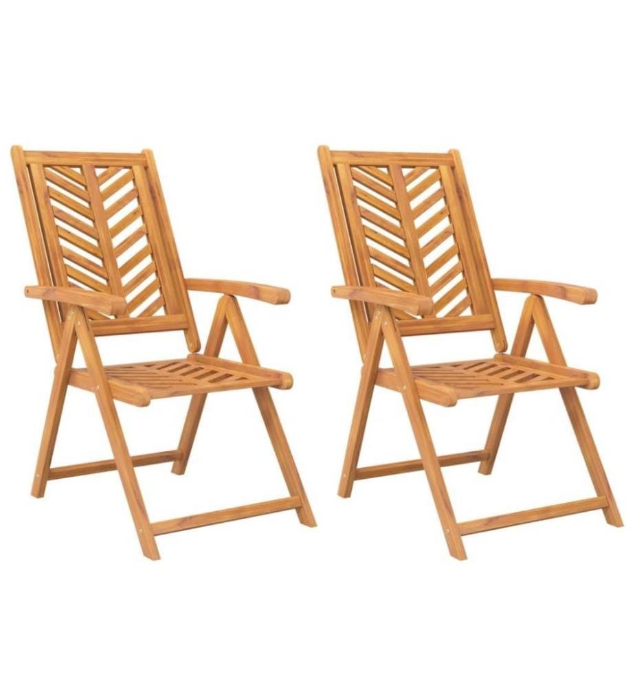 Chaises de jardin inclinables 2 pcs bois massif d'acacia