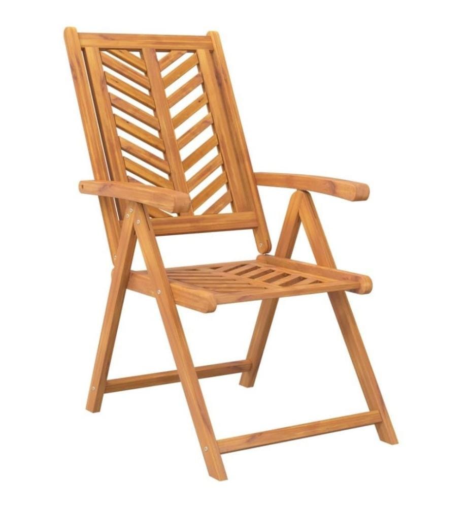 Chaises de jardin inclinables 2 pcs bois massif d'acacia