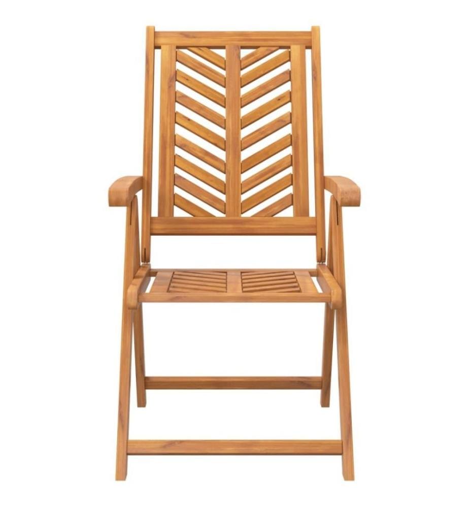 Chaises de jardin inclinables 2 pcs bois massif d'acacia