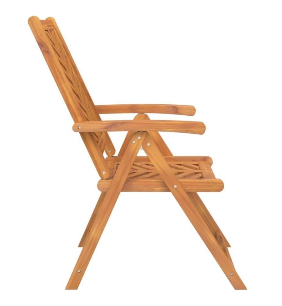 Chaises de jardin inclinables 2 pcs bois massif d'acacia