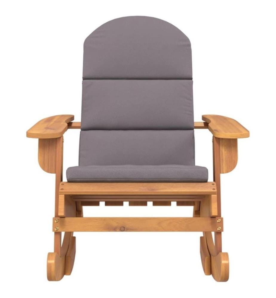 Chaise à bascule Adirondack avec coussins bois massif d'acacia