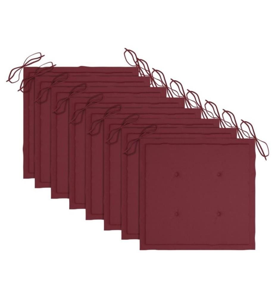 Chaises pliables d'extérieur 8 pcs avec coussins Bois d'acacia