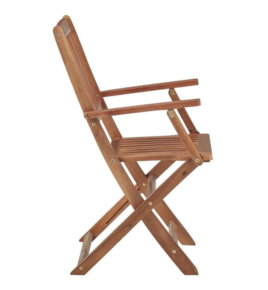 Chaises pliables d'extérieur avec coussins 8 pcs Bois d'acacia