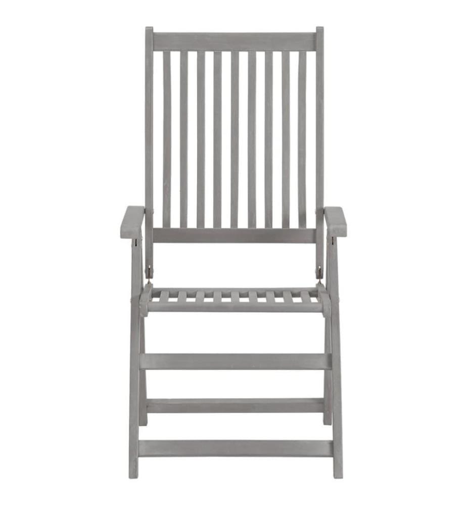 Chaises inclinables de jardin 2 pcs avec coussins Bois d'acacia