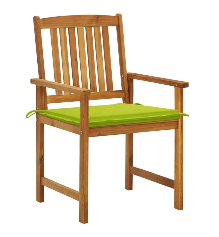 Chaises de jardin avec coussins 6 pcs Bois d'acacia massif