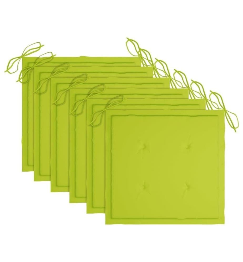 Chaises à dîner d'extérieur 6 pcs avec coussins Acacia massif