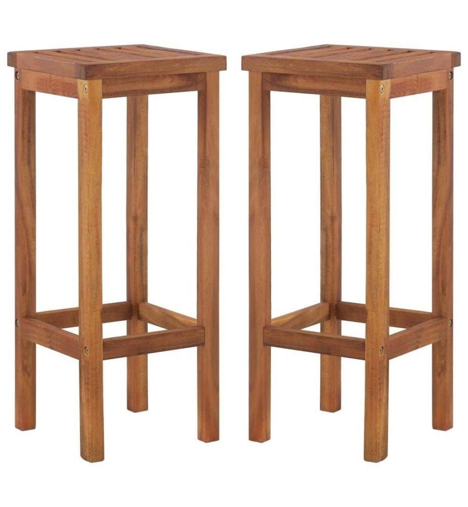 Tabourets de bar lot de 2 bois d'acacia massif
