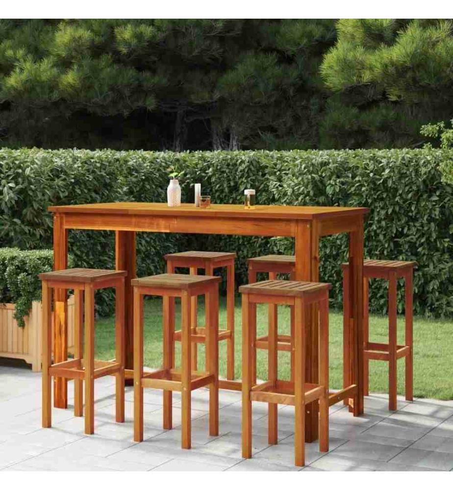 Tabourets de bar lot de 6 bois massif d'acacia