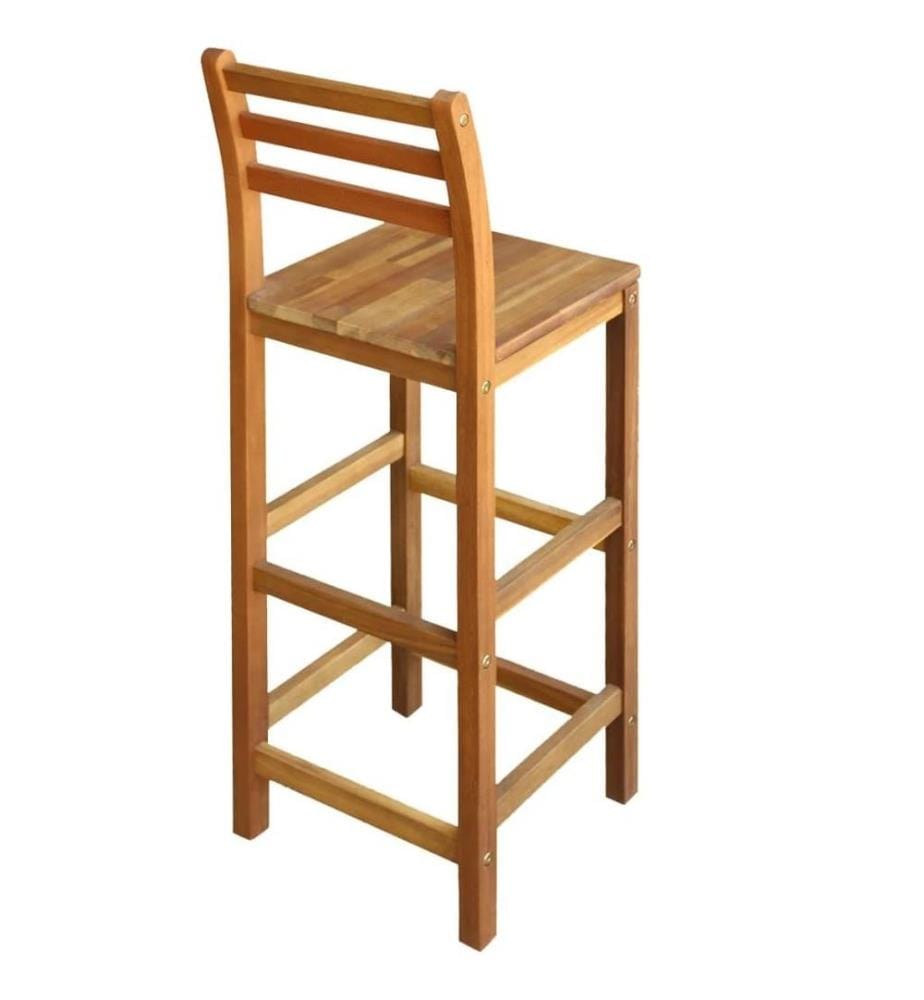 Tabourets de bar lot de 2 bois d'acacia massif