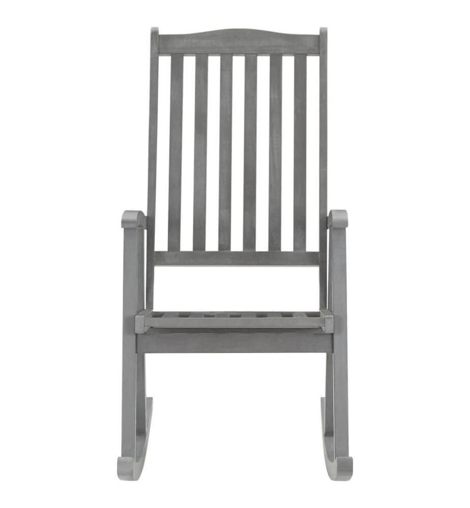 Chaise à bascule avec coussins Gris Bois d'acacia massif