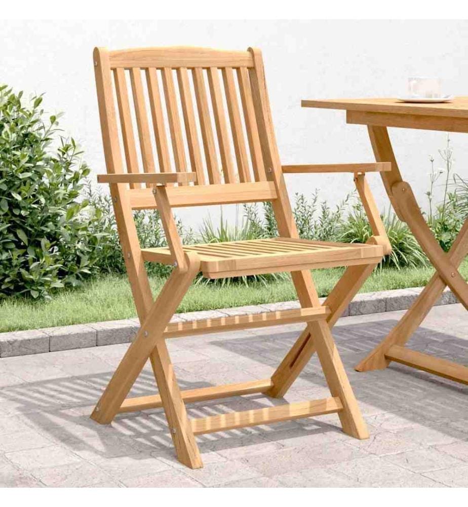 Chaises pliables de jardin 2 pcs bois massif d'acacia