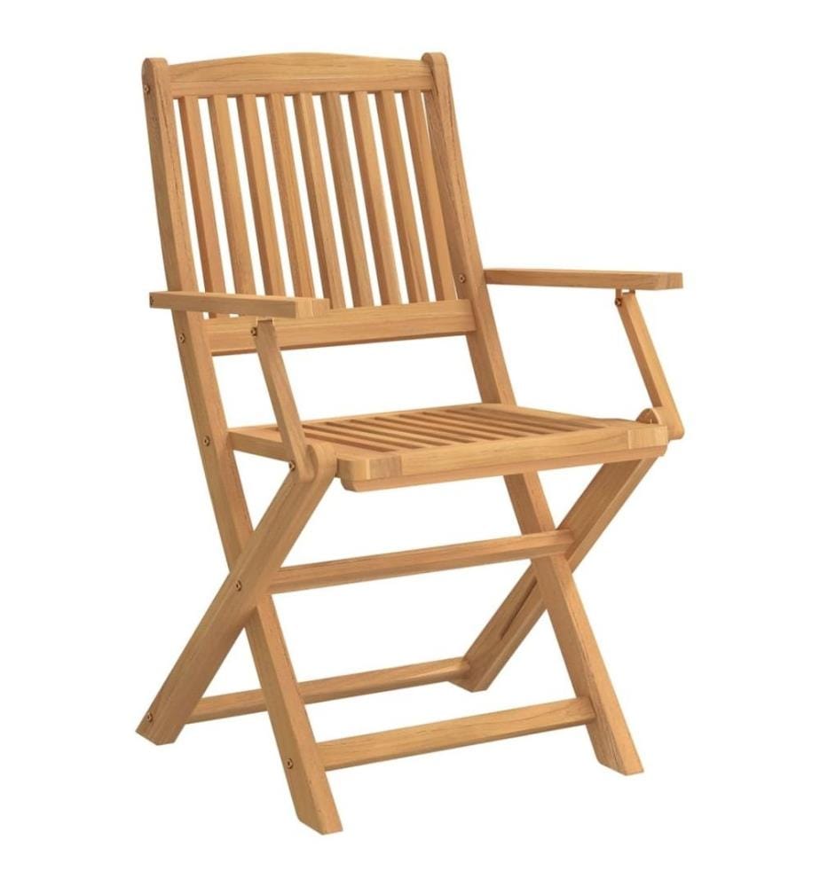 Chaises pliables de jardin 2 pcs bois massif d'acacia