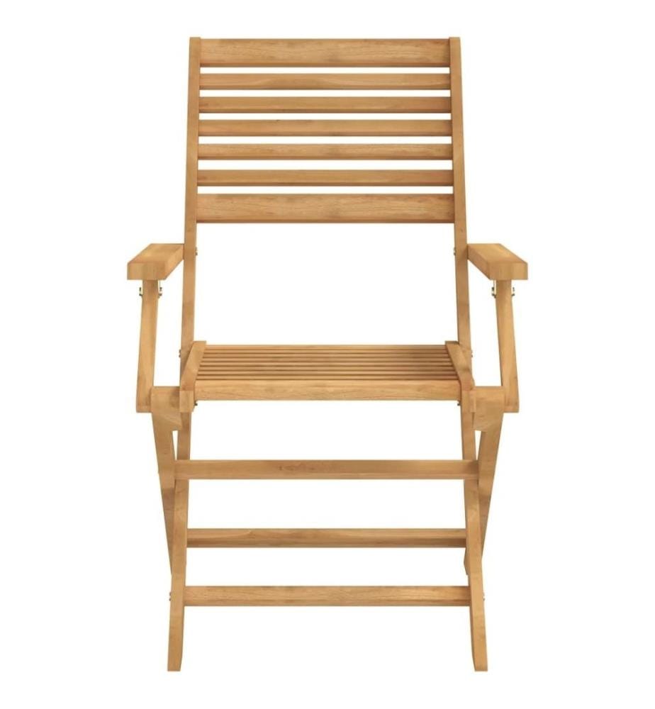 Chaises pliables de jardin 2 pcs bois massif d'acacia