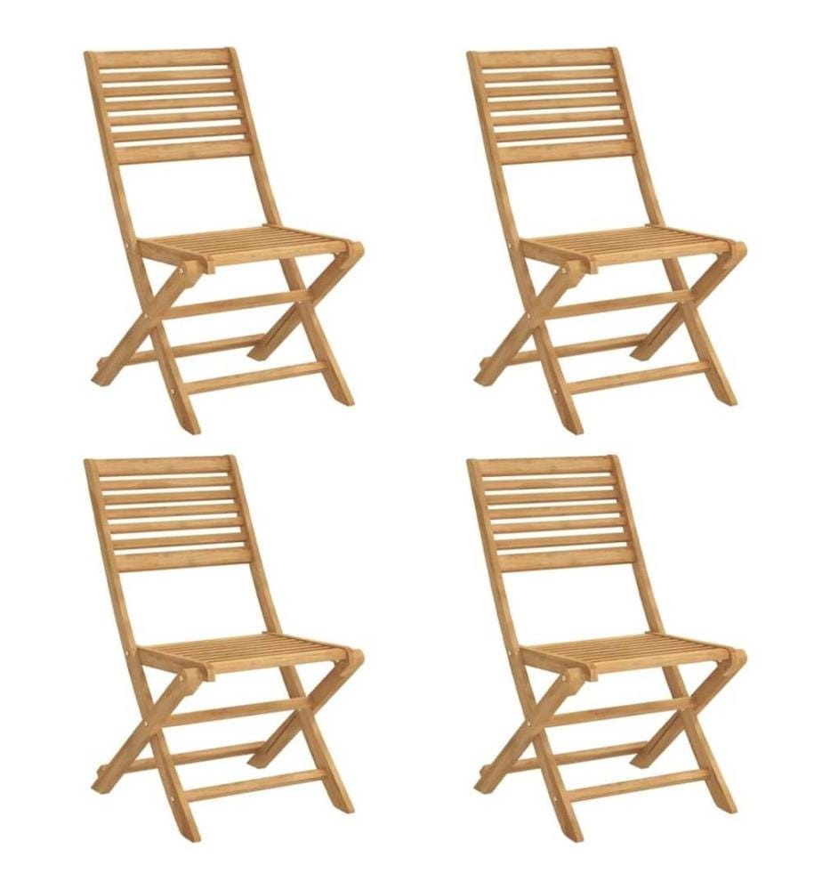 Chaises pliables de jardin 4 pcs bois massif d'acacia