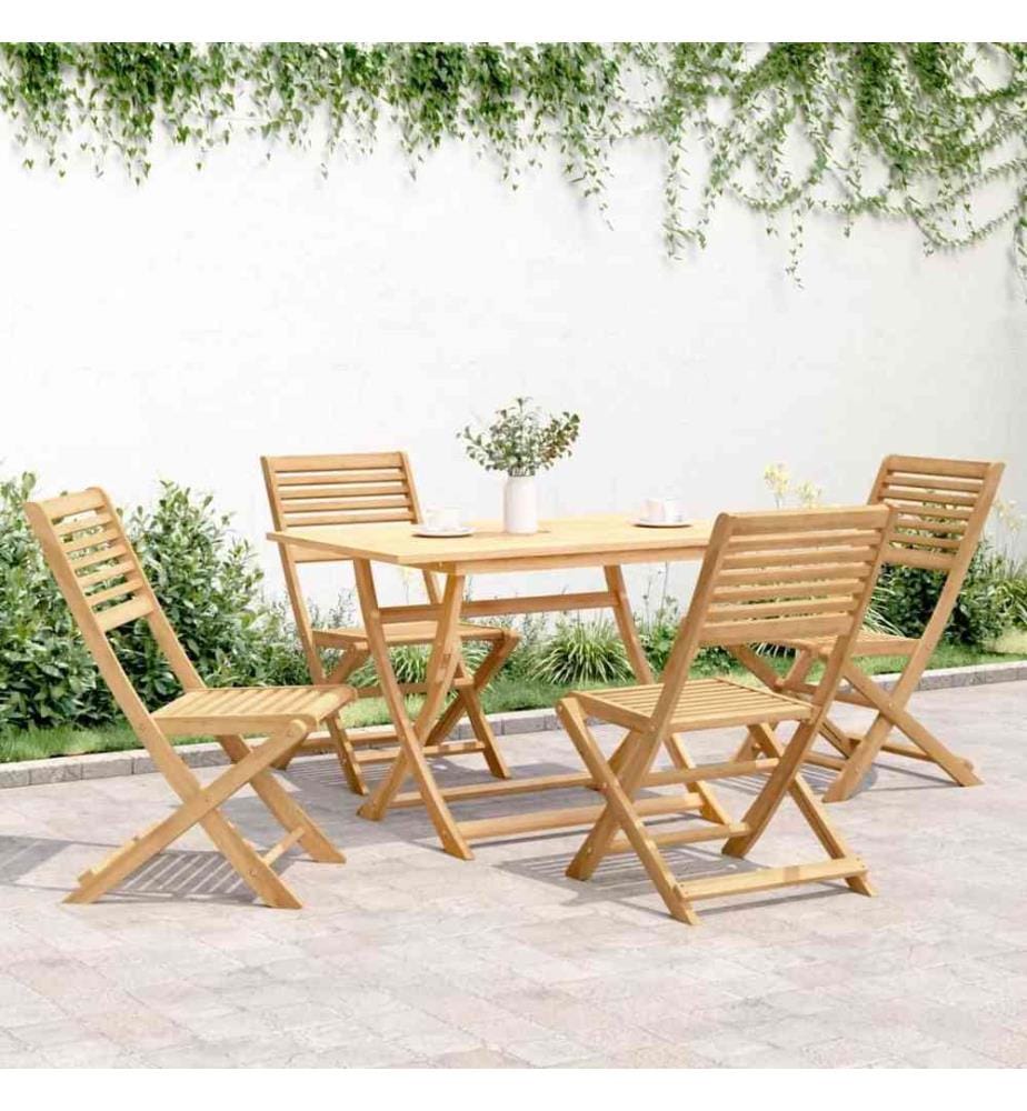 Chaises pliables de jardin 4 pcs bois massif d'acacia