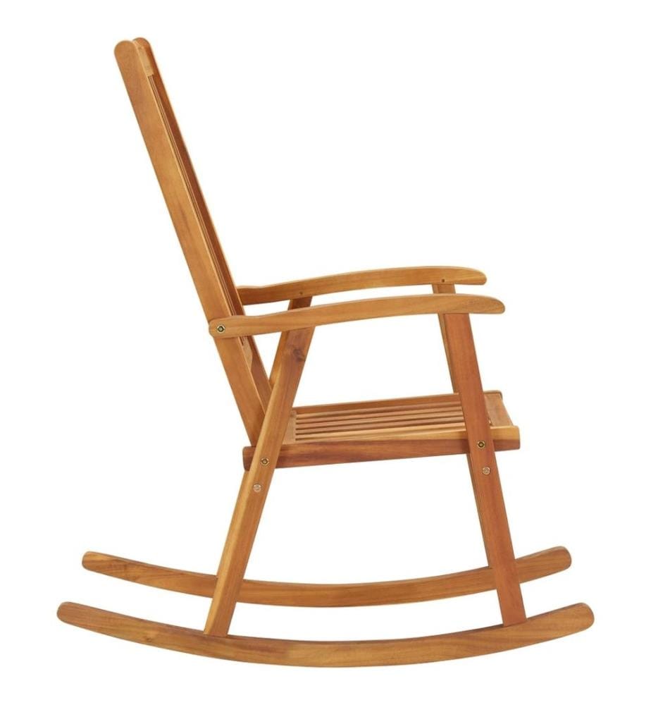 Chaise à bascule avec coussins Bois d'acacia massif