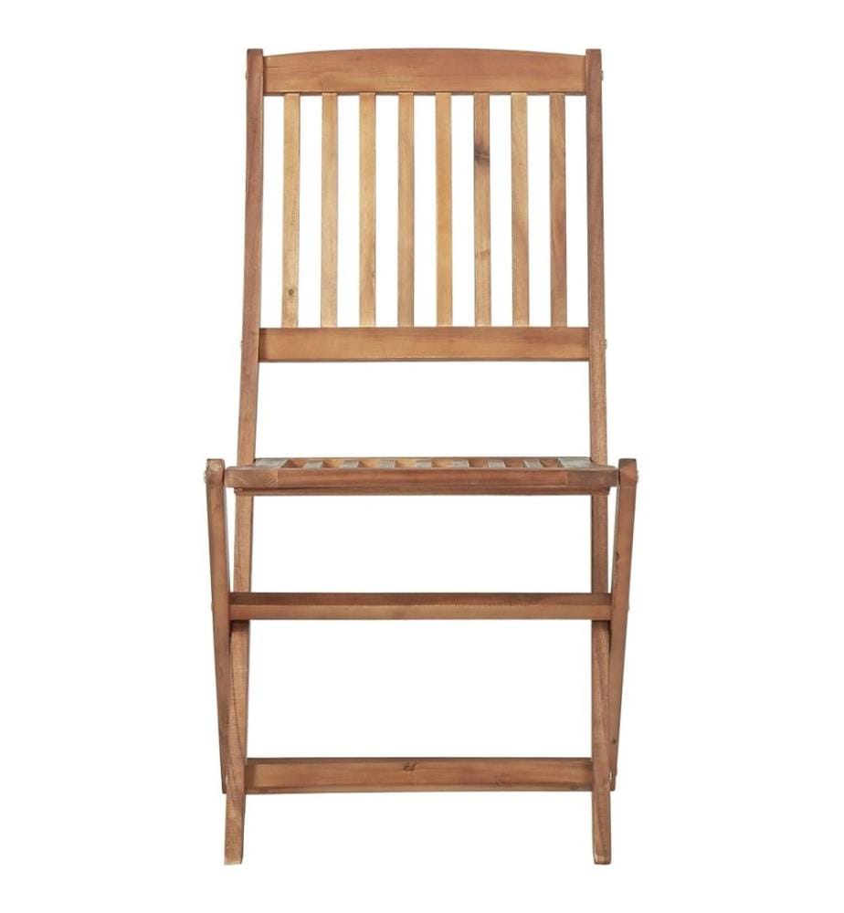 Chaises pliables de jardin 8 pcs avec coussins Bois d'acacia