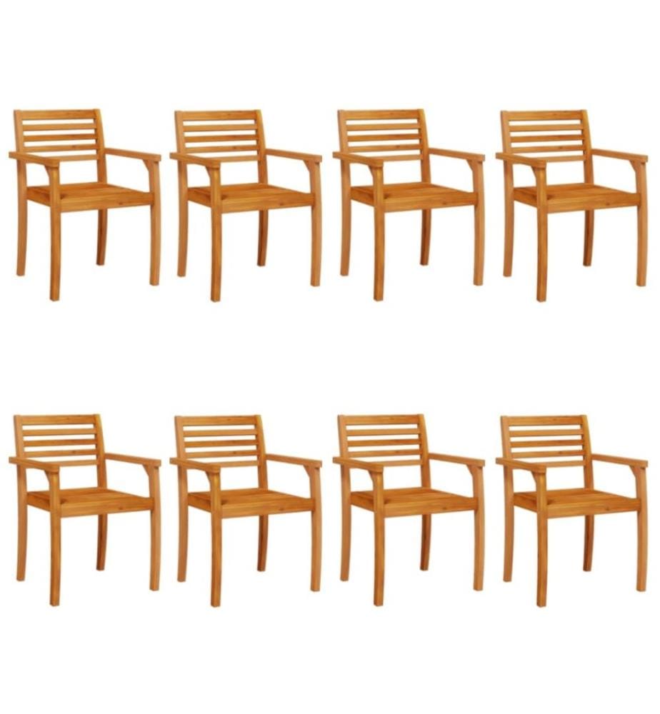 Chaises de jardin lot de 8 59x55x85 bois massif d'acacia