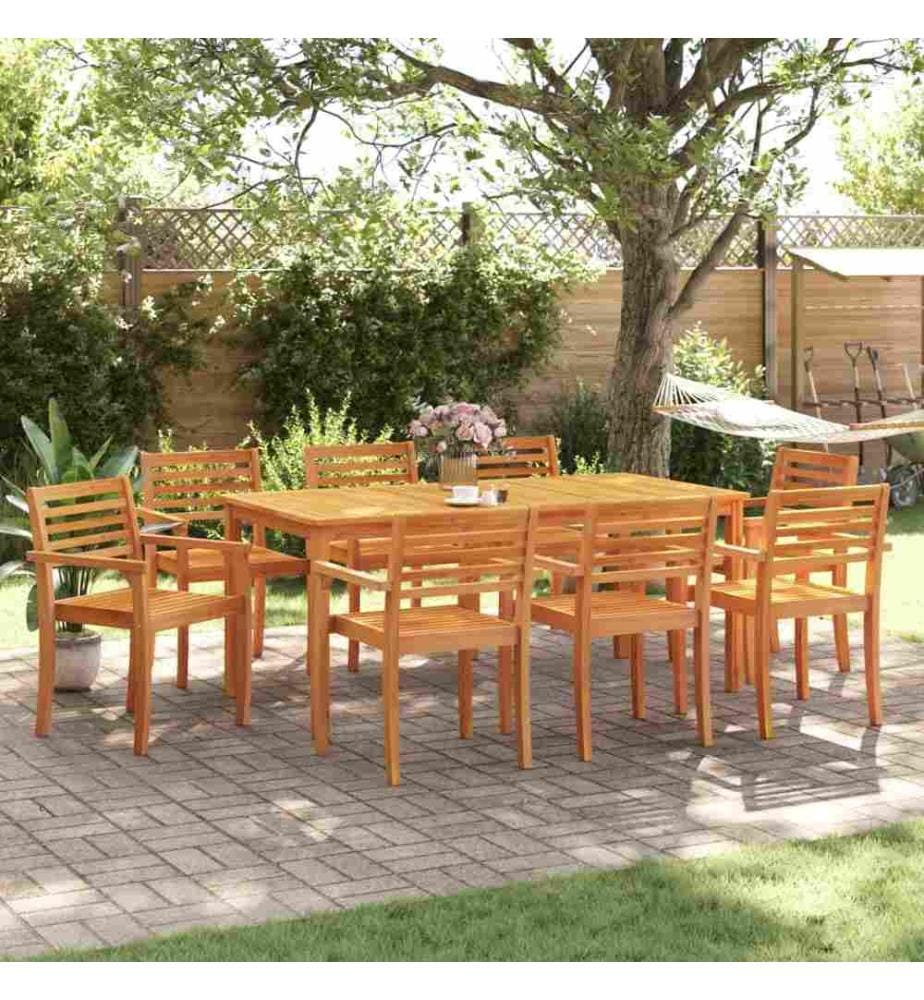 Chaises de jardin lot de 8 59x55x85 bois massif d'acacia