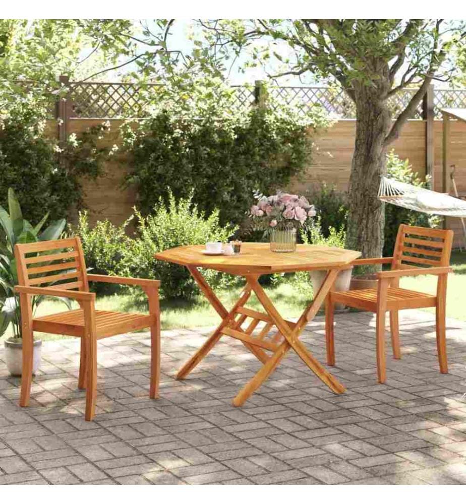 Chaises de jardin lot de 2 59x55x85 cm bois massif d'acacia