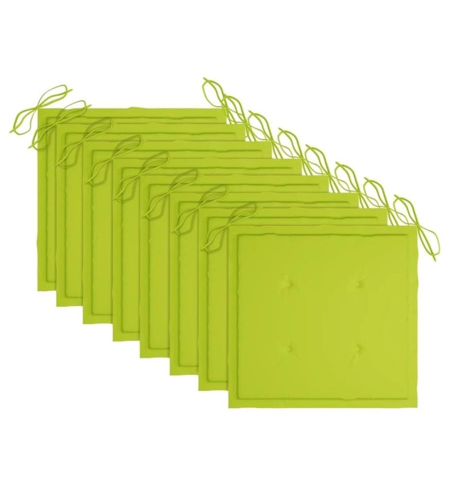 Chaises pliables d'extérieur 8 pcs avec coussins Bois d'acacia